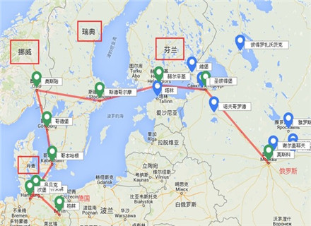 俄罗斯+北欧四国+德国汉堡15天之旅